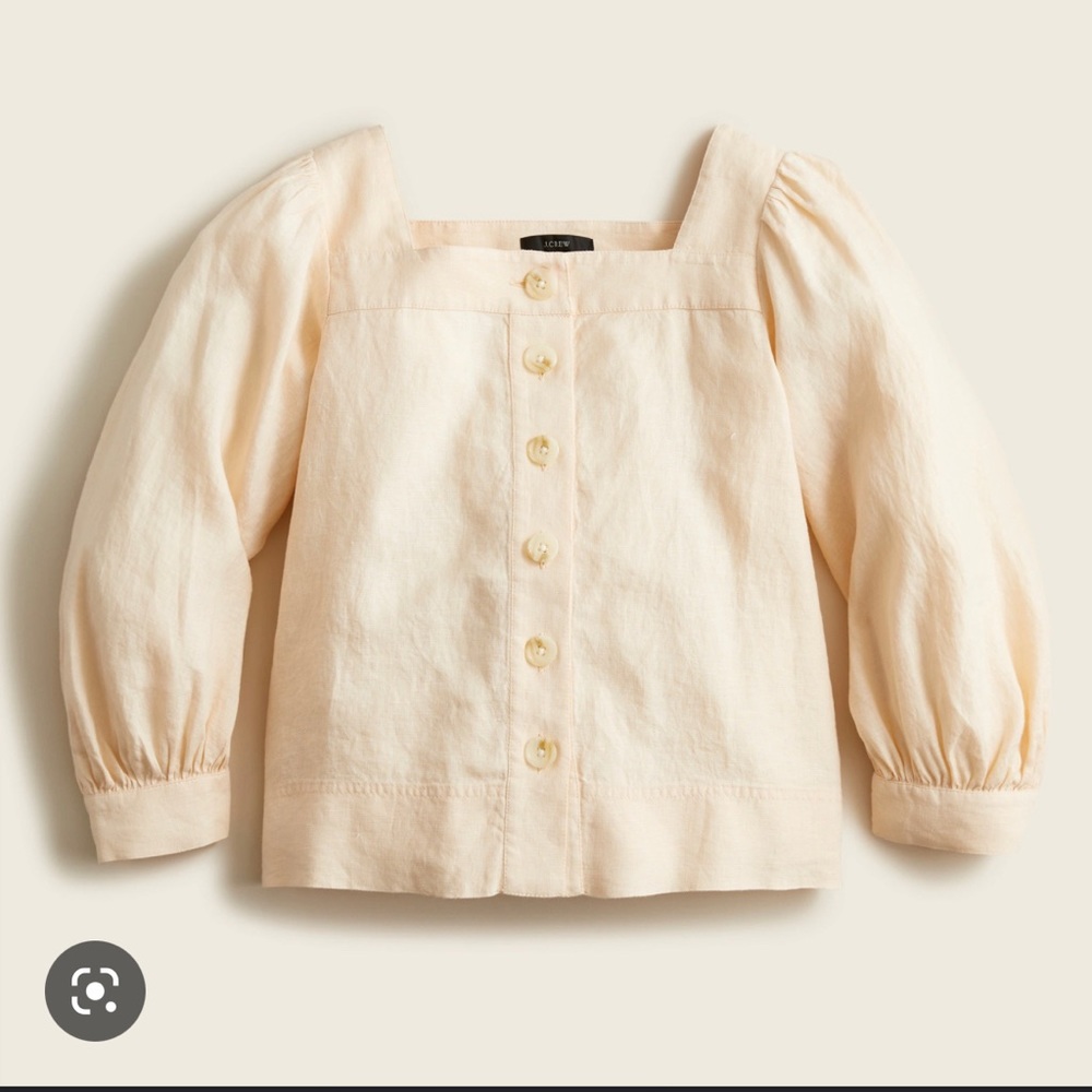 JCrew Linen Square neck button down top (size small)